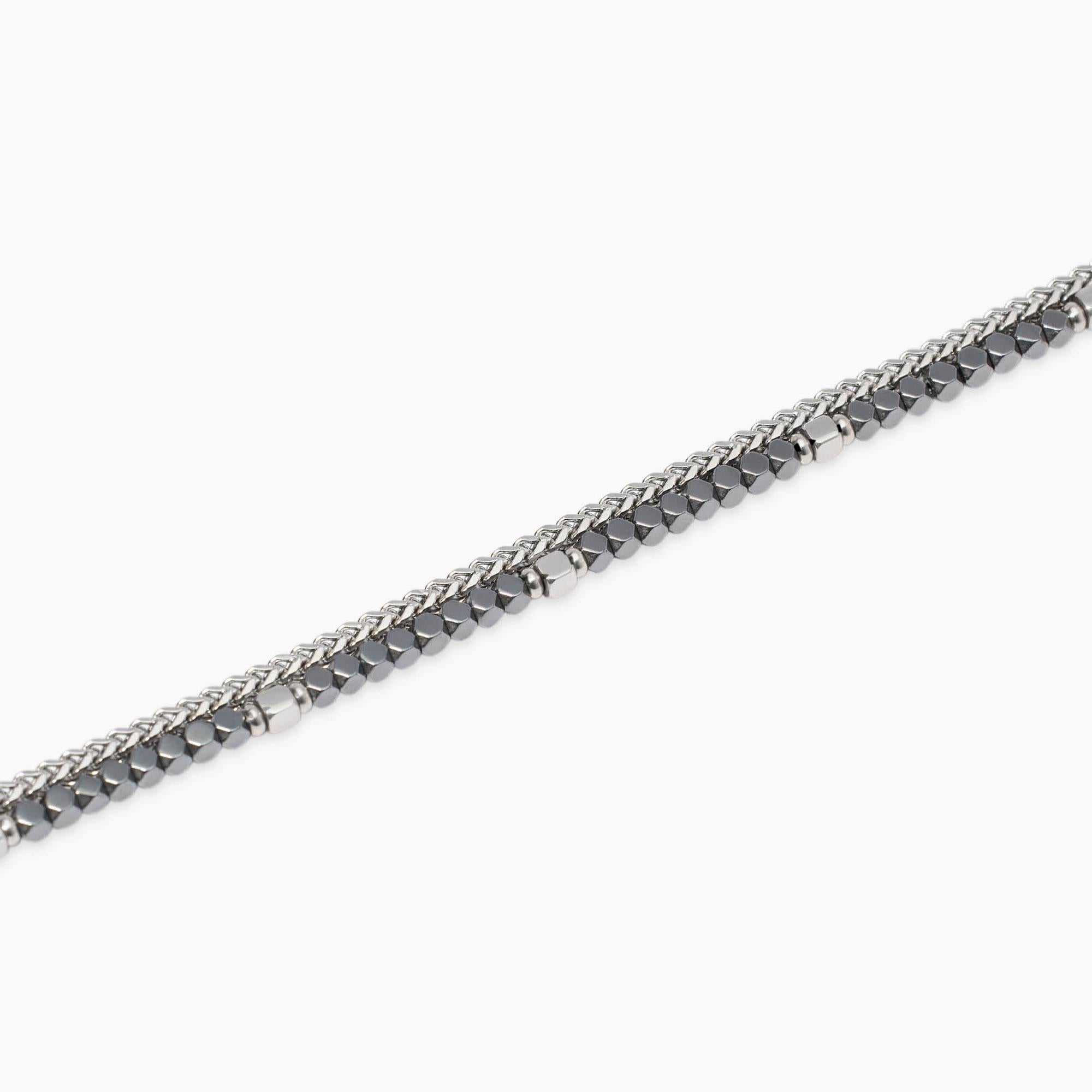 Kidult Bracciale da Uomo a catena franco e catena in ematite, Style 11 - 831126