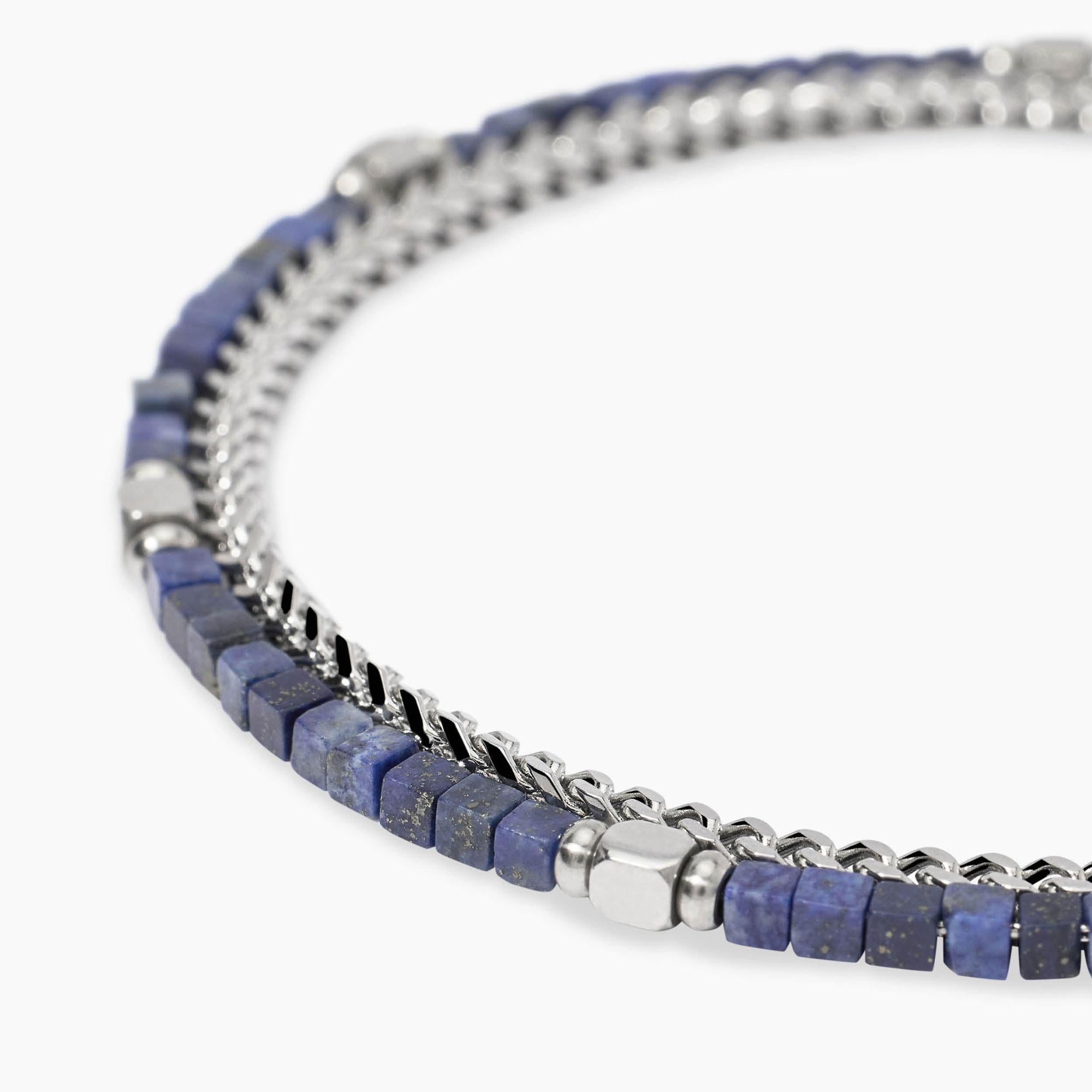 Kidult Bracciale da Uomo con catena e catena in pietre, Style 11 - 831139