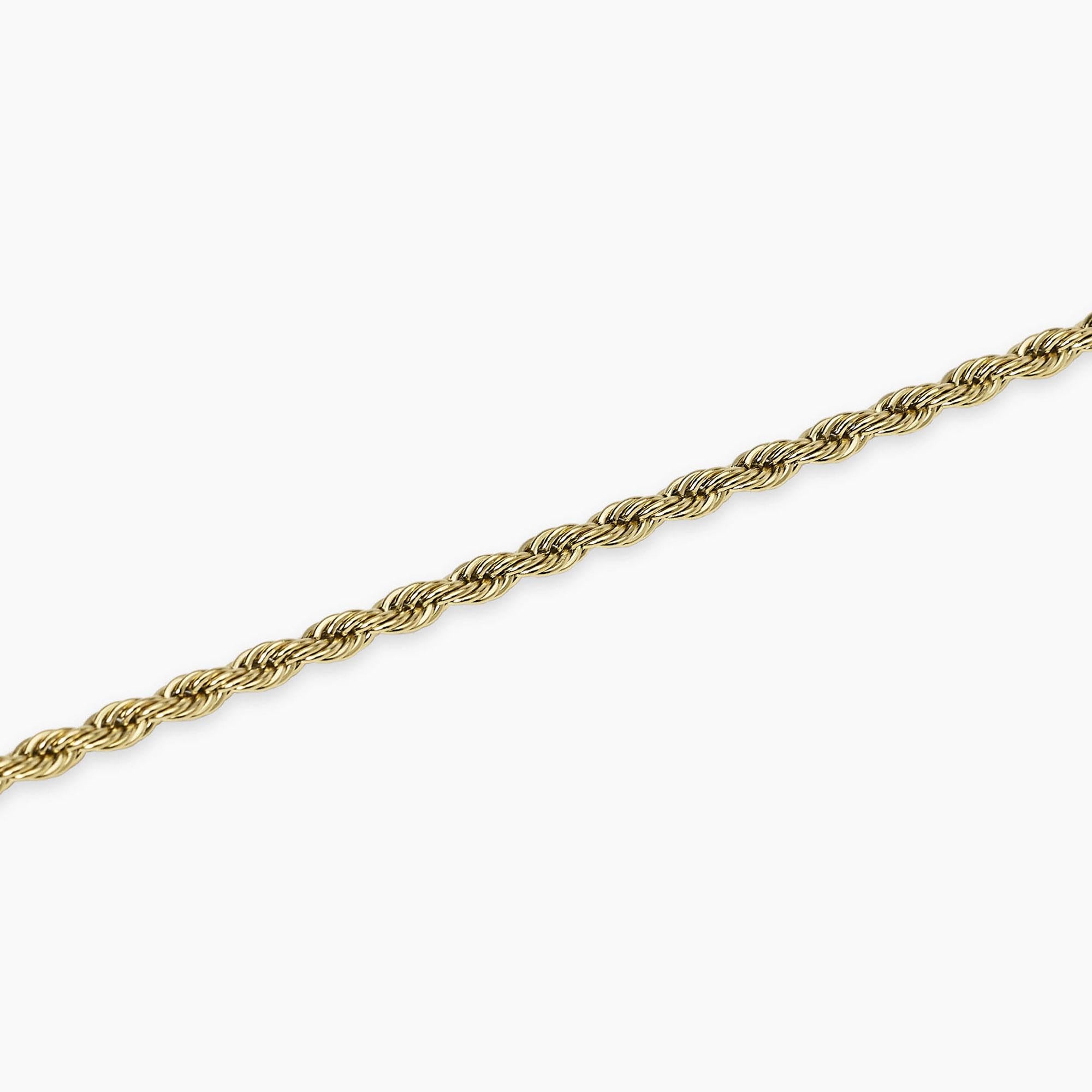 Kidult Bracciale da uomo con catena corda in acciaio dorato, Style 07 - 831148