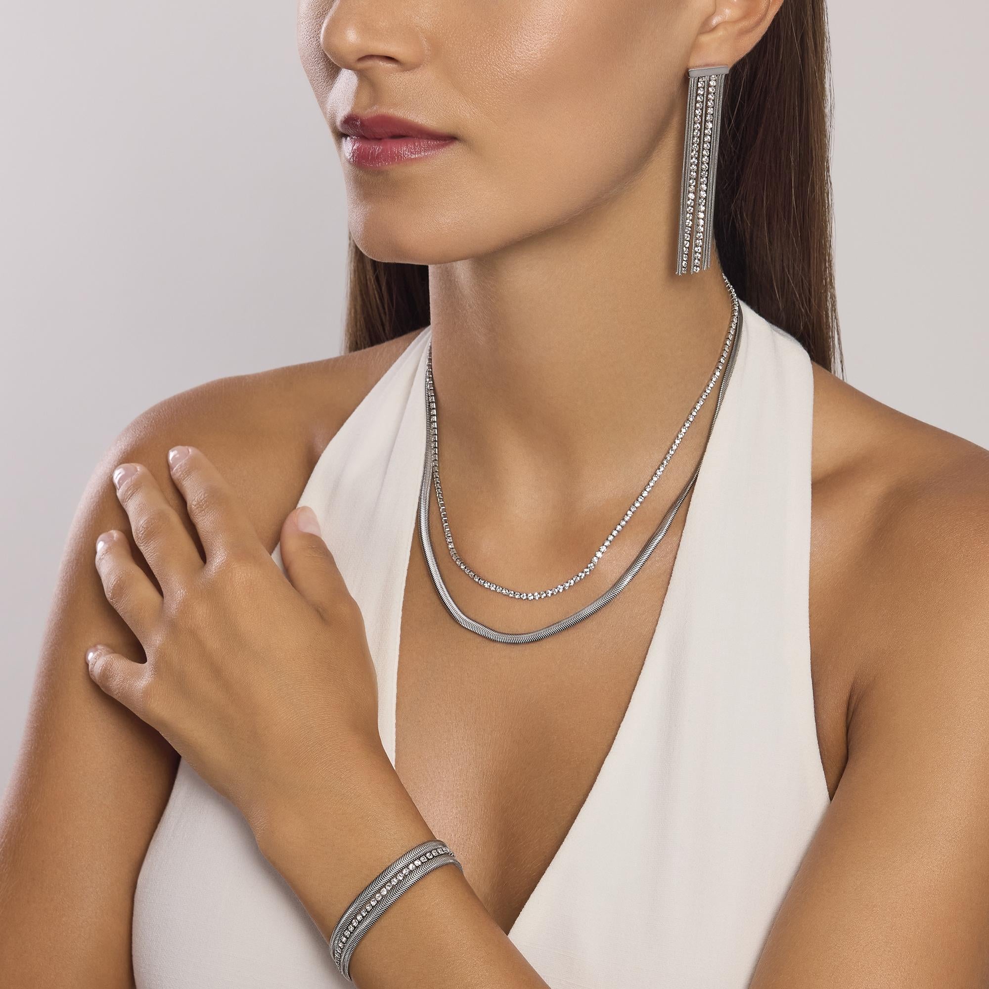 Kidult Girocollo con tennis di cristalli, Style 02 - 851014