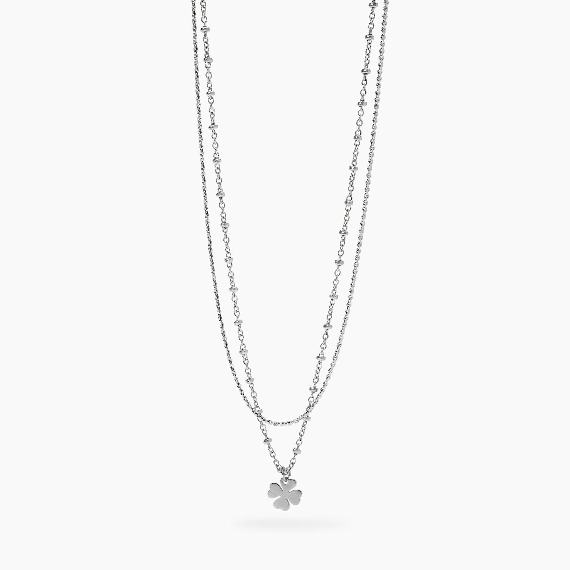 Kidult Girocollo con catene e quadrifoglio, Style 30 - 851050