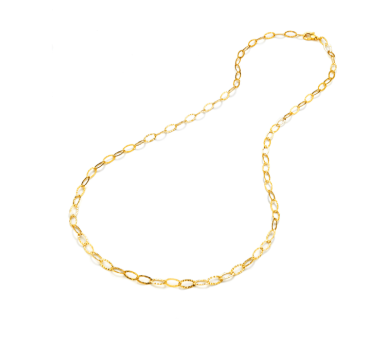 Collana Giovanni Raspini maglia ovale martellata, in argento dorato - 8560/60