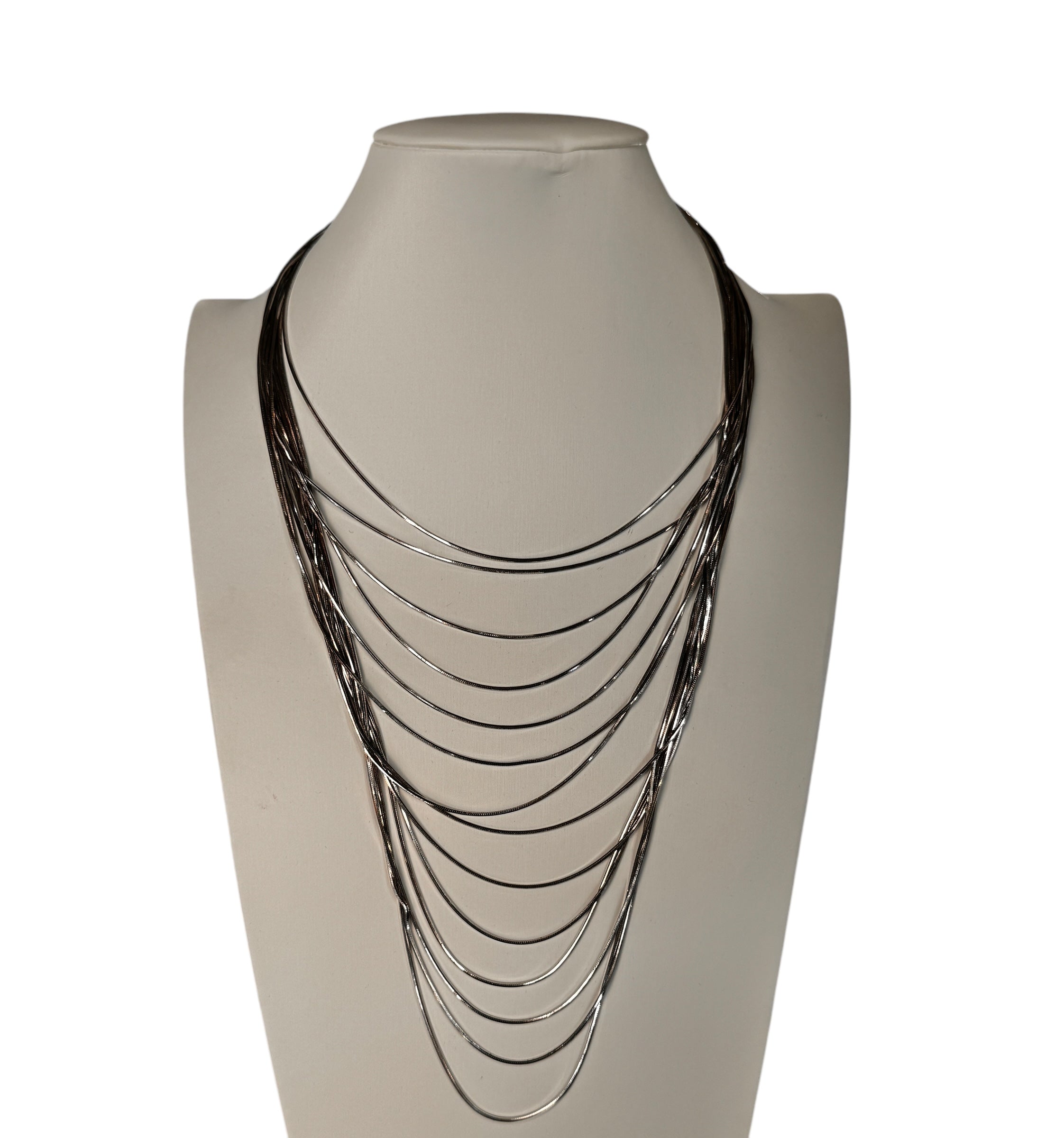 Pianegonda Damen-Halskette mit 14-reihiger Schlangenkette in Silber – CA010743