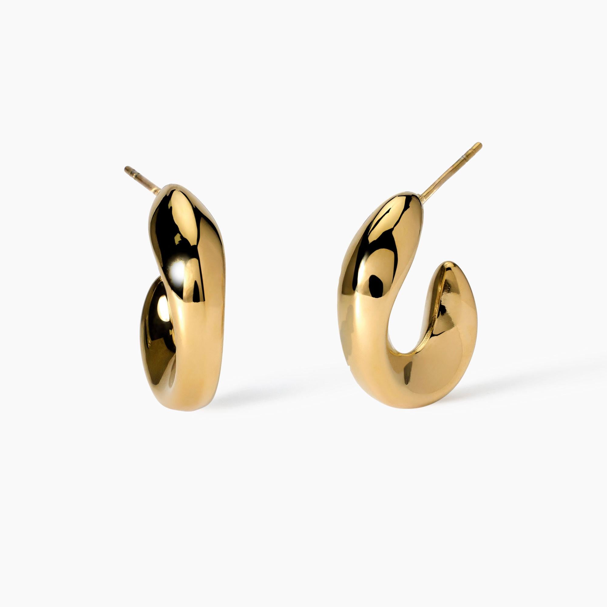 Kidult Gold Halbmond Ohrringe, Stil 09 - 861013