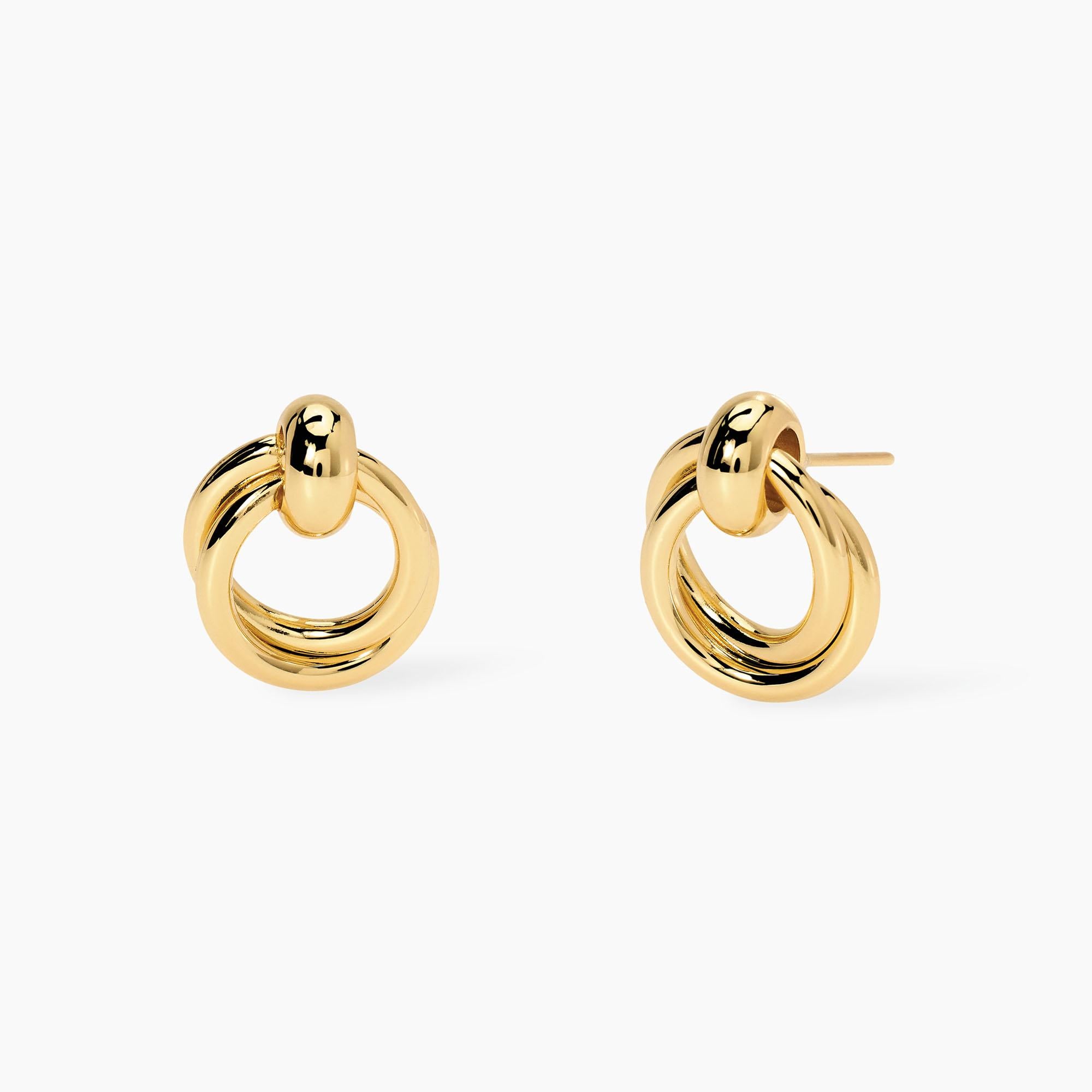 Kidult Orecchini dorati con doppio cerchio. Style 09 - 861071