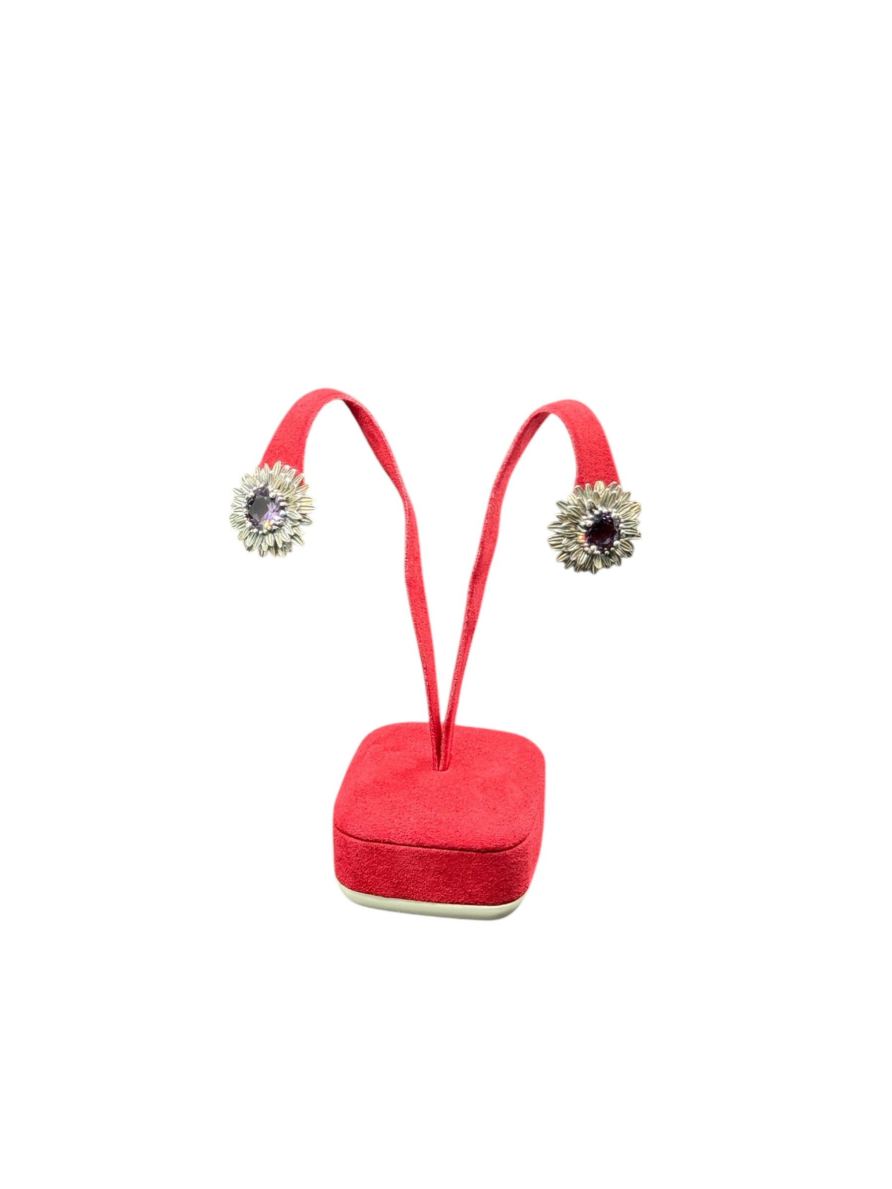 Labriola SILBERNE DAISY-OHRRINGE MIT LILA QUARZ UND AMETHYST - 2225