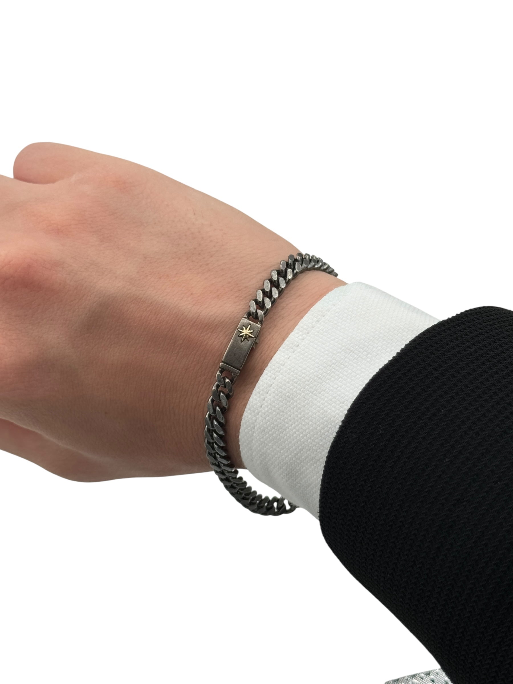 Bracciale Zancan da uomo in argento brunito, collezione Cosmopolitan - EXB659-N