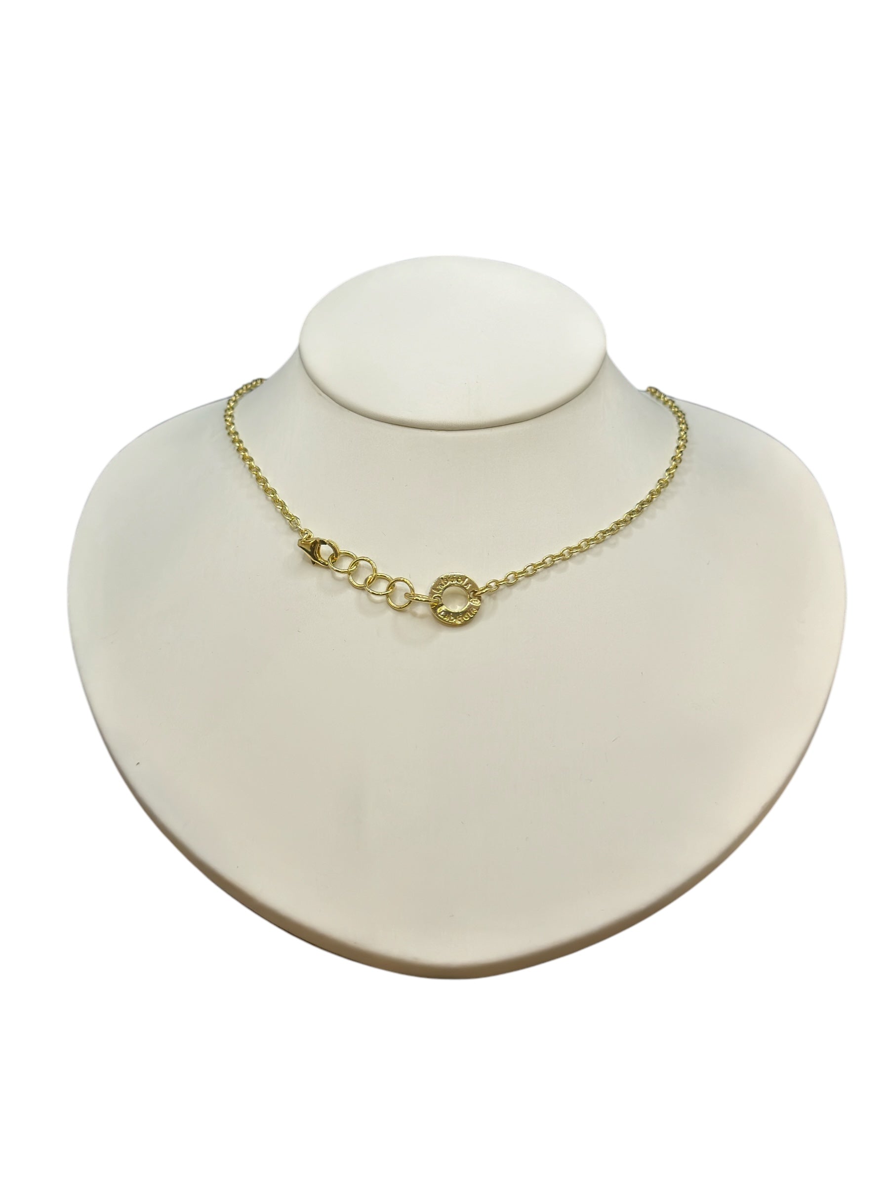 LABRIOLA VERGOLDETE SILBERKETTE MIT GRÜNEN PERIDOT-STEINEN - AG11215