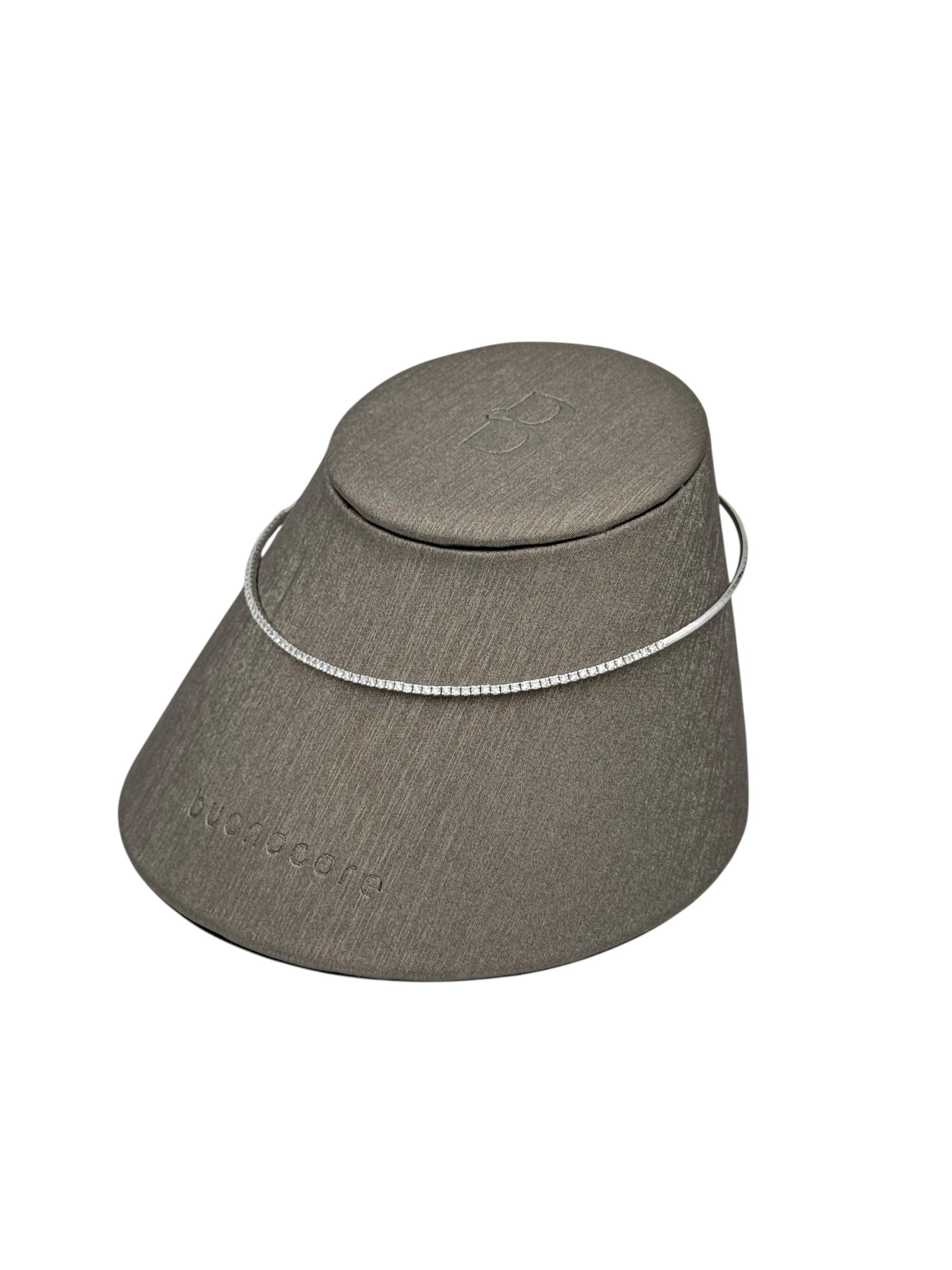 Collana Buonocore rigida semitennis, in oro bianco 18kt e diamanti - 88C01DW