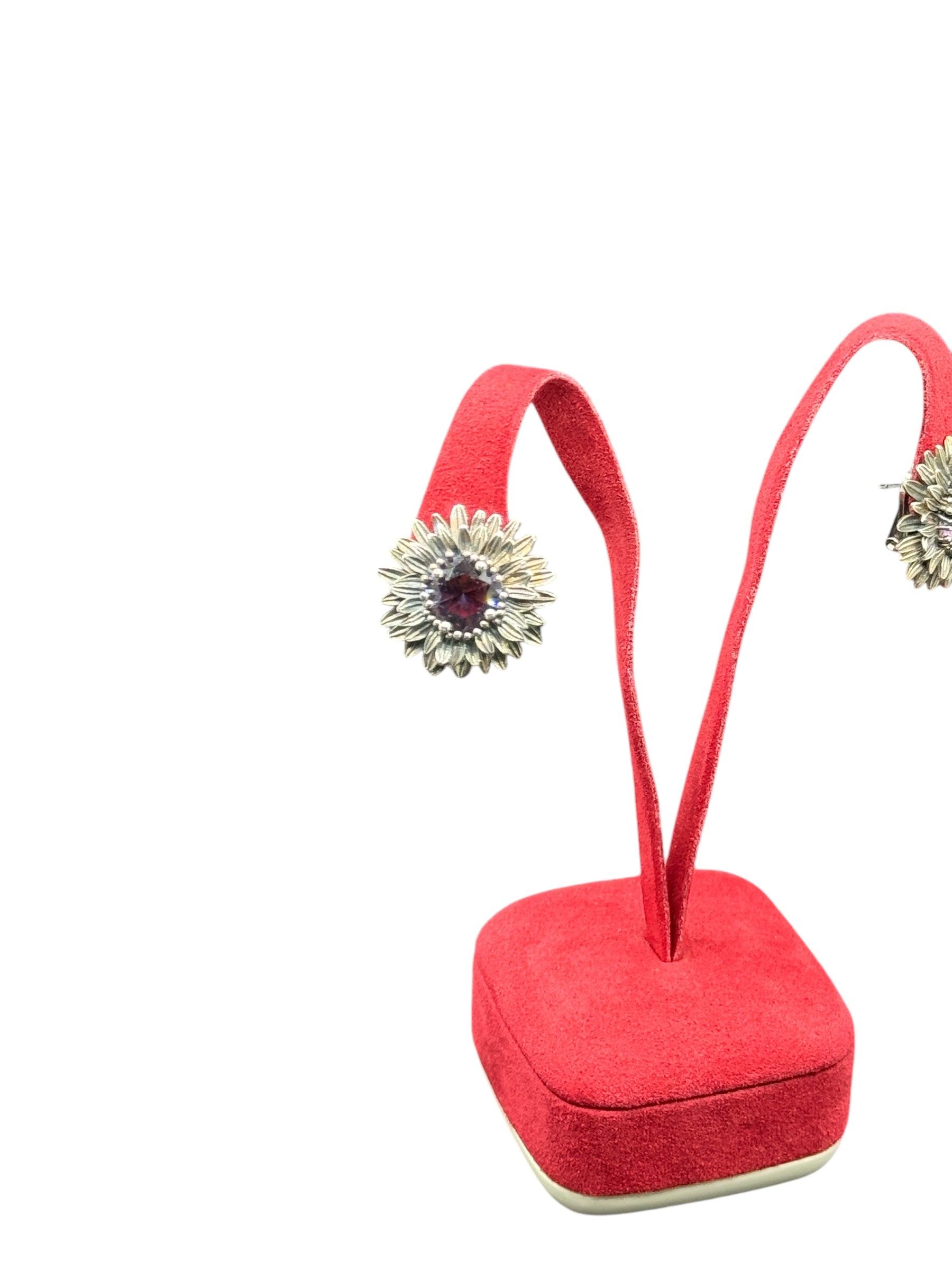 Labriola SILBERNE DAISY-OHRRINGE MIT LILA QUARZ UND AMETHYST - 2225