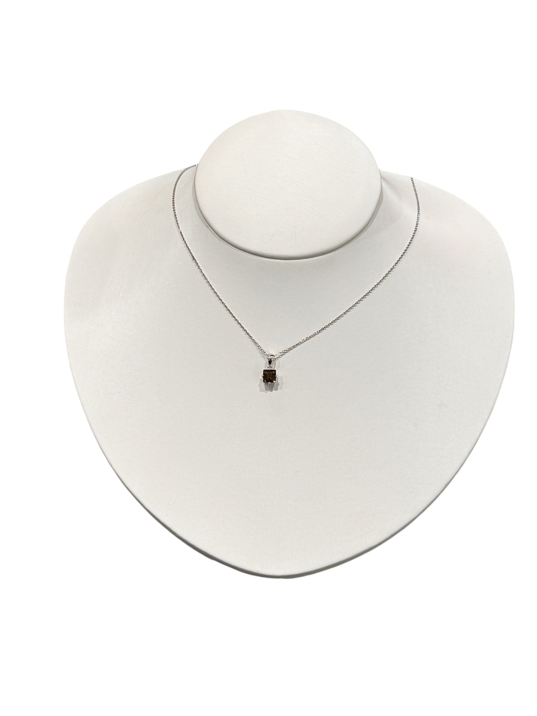 Damen-Goldkette aus Weißgold und Rauchtopas, 1,00 ct – DCPY1748COL