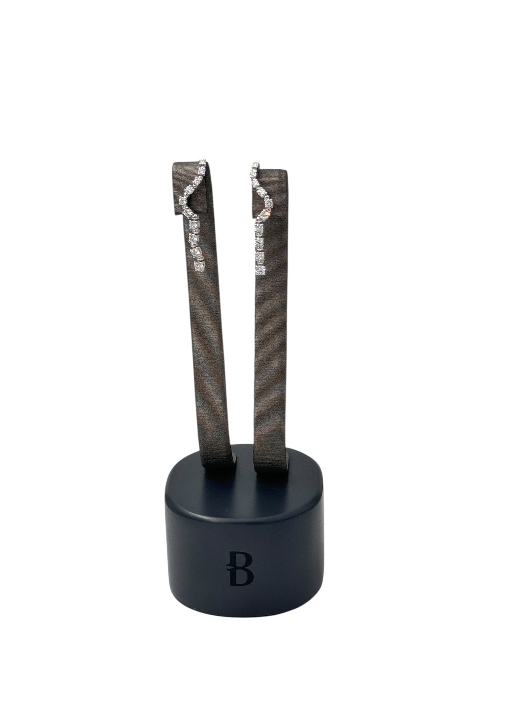 Orecchini Buonocore tennis in oro bianco 18kt e diamanti, 1.09ct - 1720O01DW