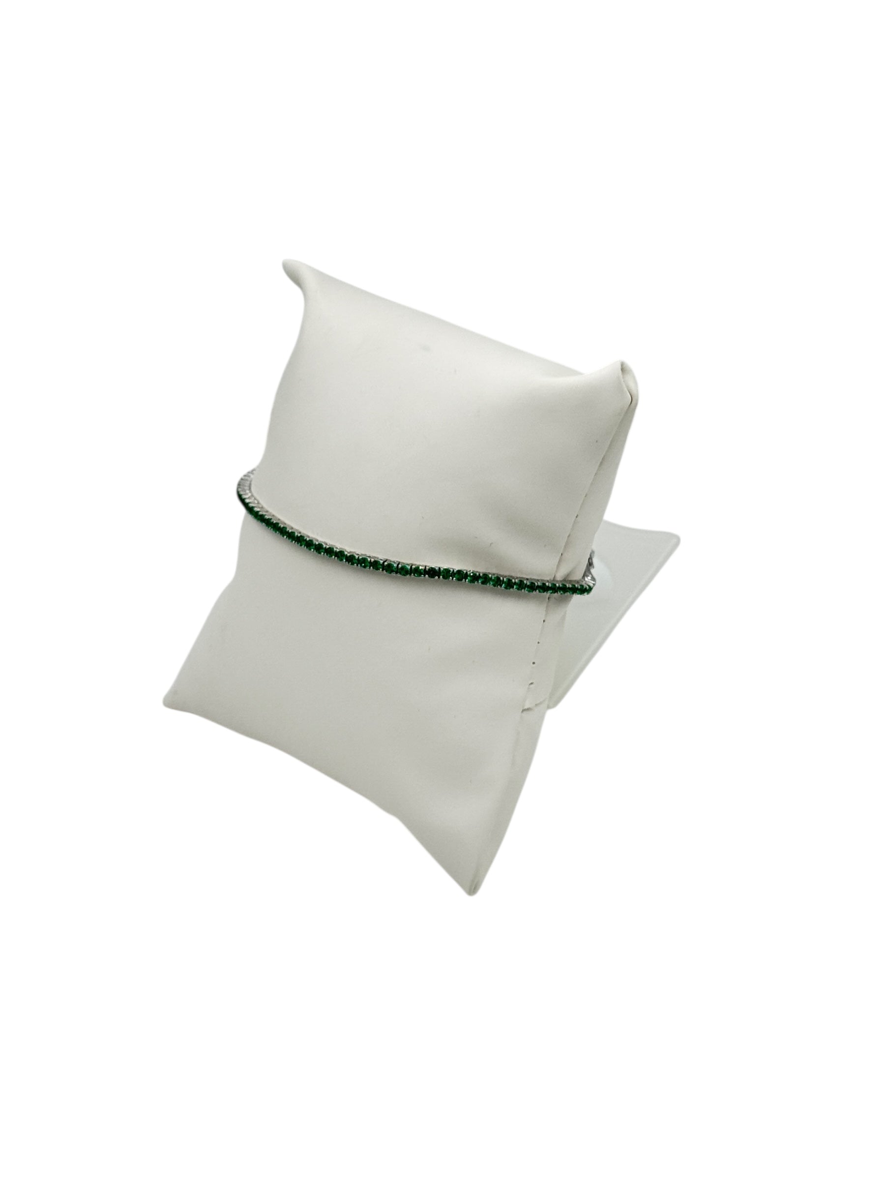 Bracciale tennis Spadarella in argento con zirconi verdi, 2mm, da uomo - TEN2-Verde