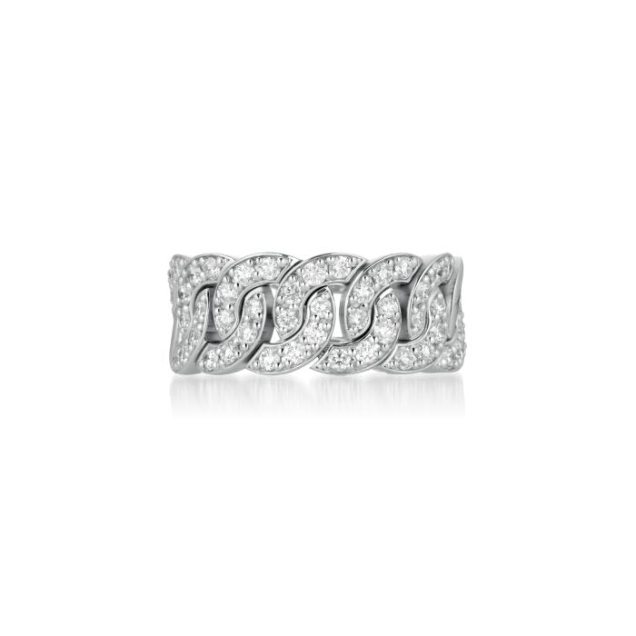 Anello fascia catena pavè con diamanti, 0.70ct - 921A02DW