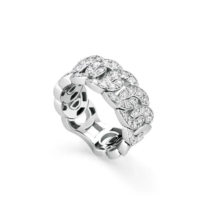 Anello fascia catena pavè con diamanti, 0.70ct - 921A02DW