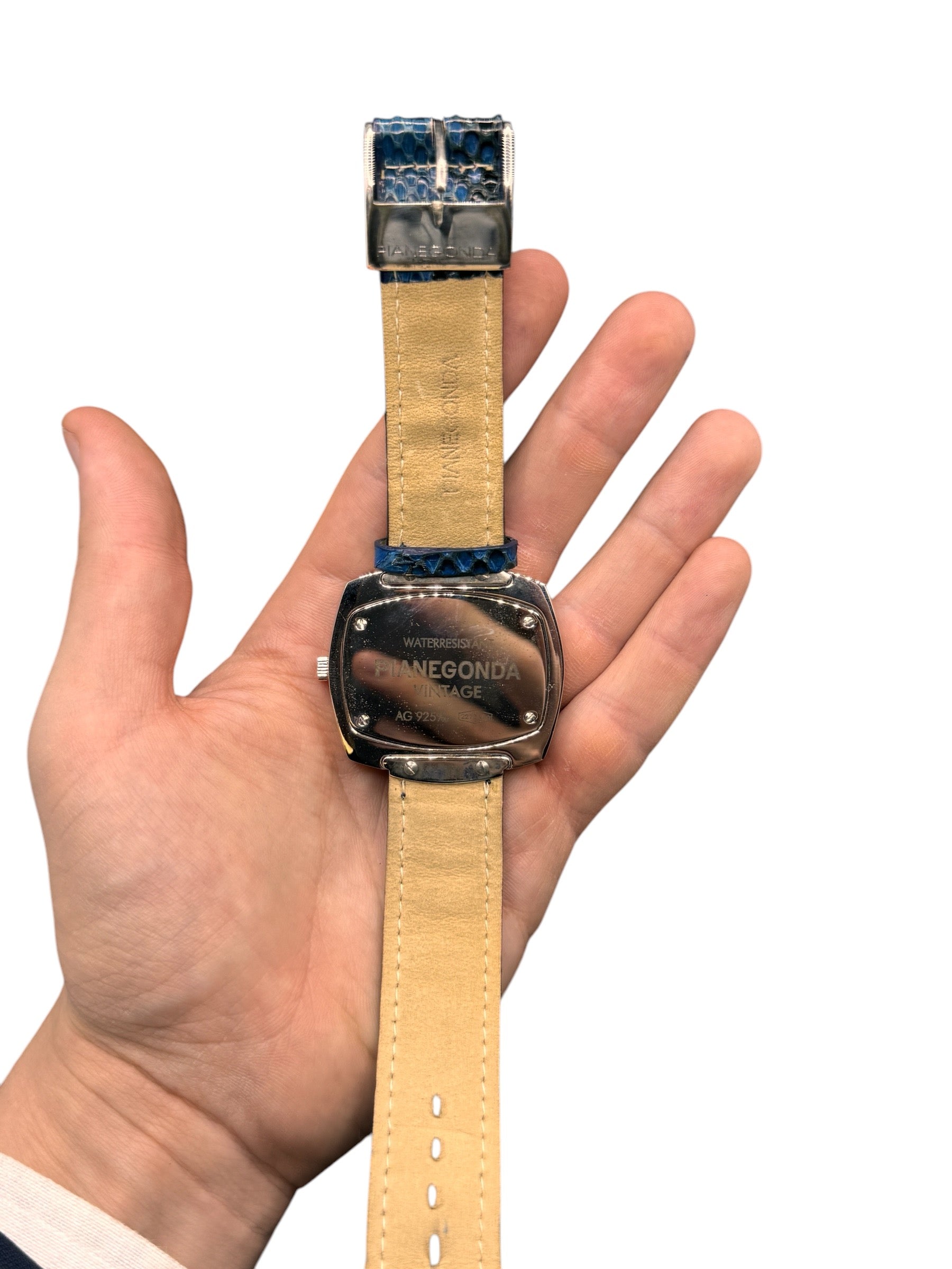 Pianegonda Unisex-Automatikuhr, 40 mm, Vintage-Kollektion – W002-1-Blau
