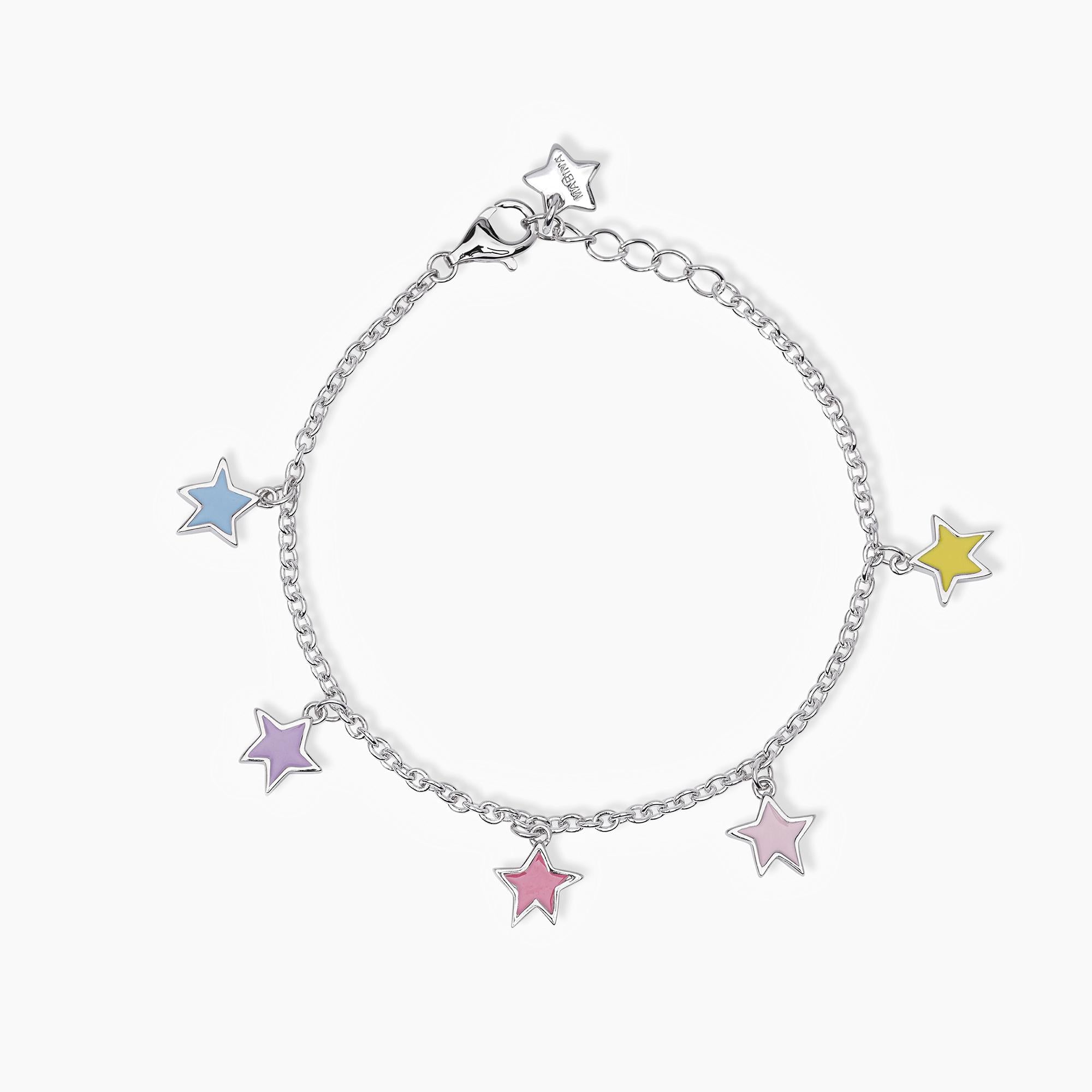 Mabina Junior - Silberarmband mit emailliertem Anhänger Sterne STELLA STELLINAG - 533683