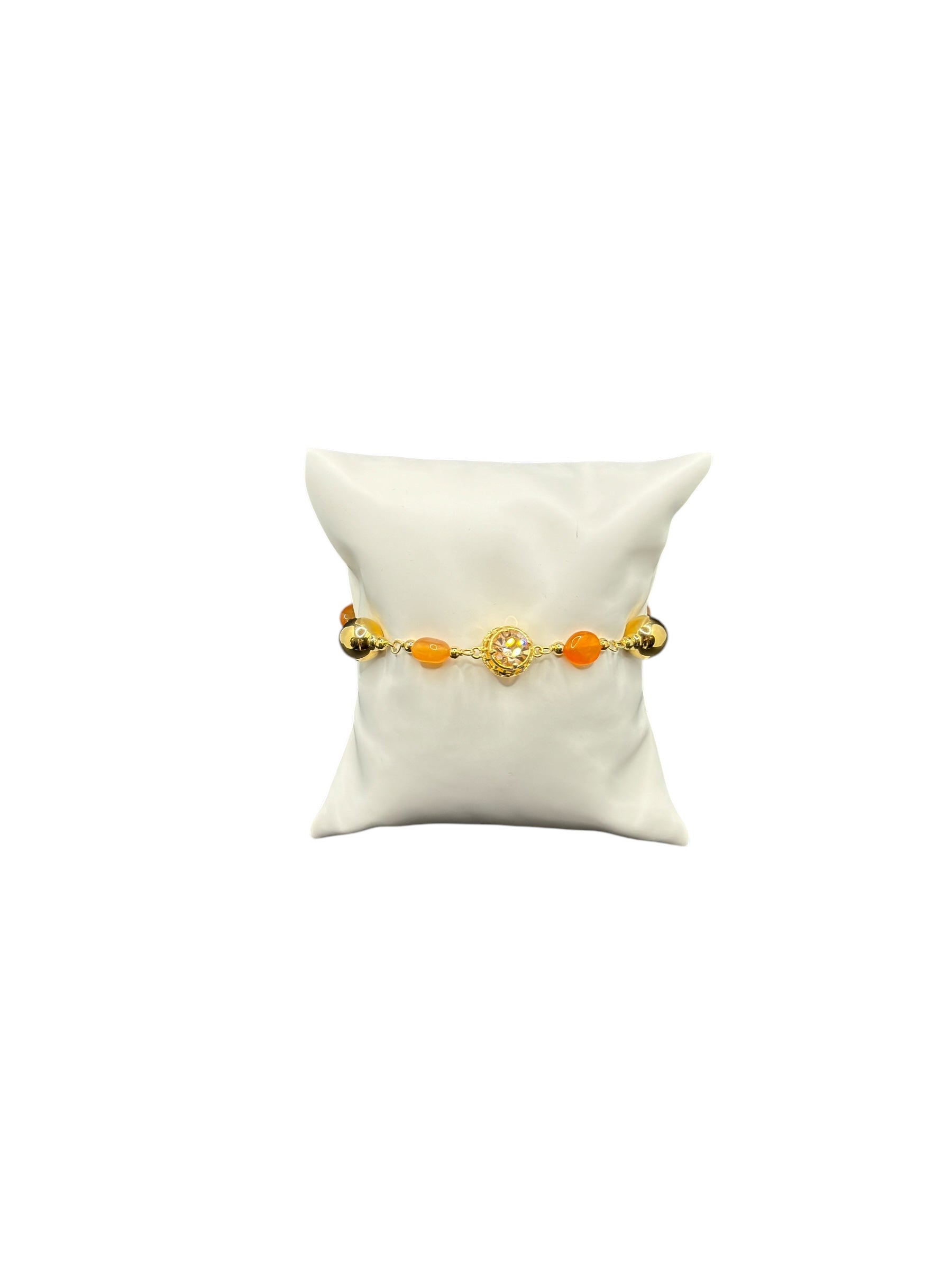 Armband aus vergoldeter Bronze mit Bernsteinen - DIAMONDS BR 010