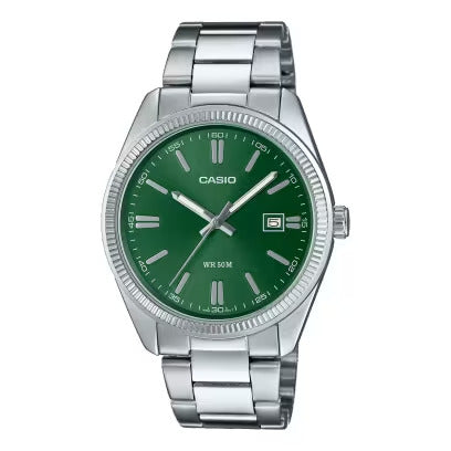 CASIO TIMELESS COLLECTION Uhr, grünes Zifferblatt, 35 mm – MTP-1302PD-3AVEF