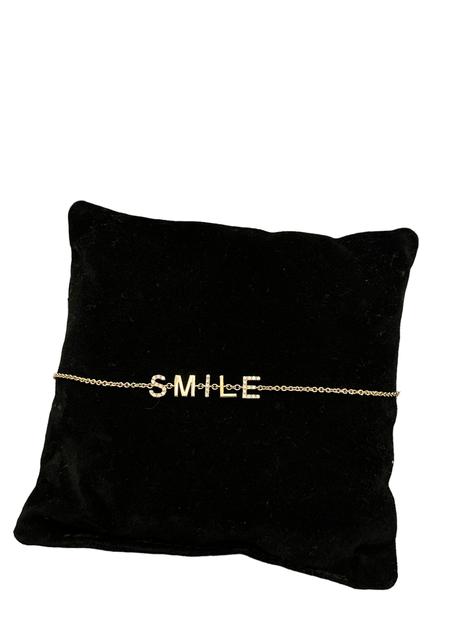 BRACCIALE ORO ROSA CON CATENA "SMILE" E DIAMANTI BIANCHI - 294B05DP