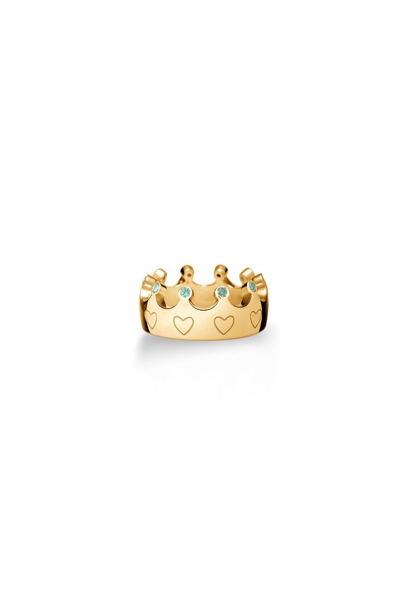LOVETT - GELBGOLD-PLATTIERTER SILBERRING MIT SWAROVSKI - SNM023-G