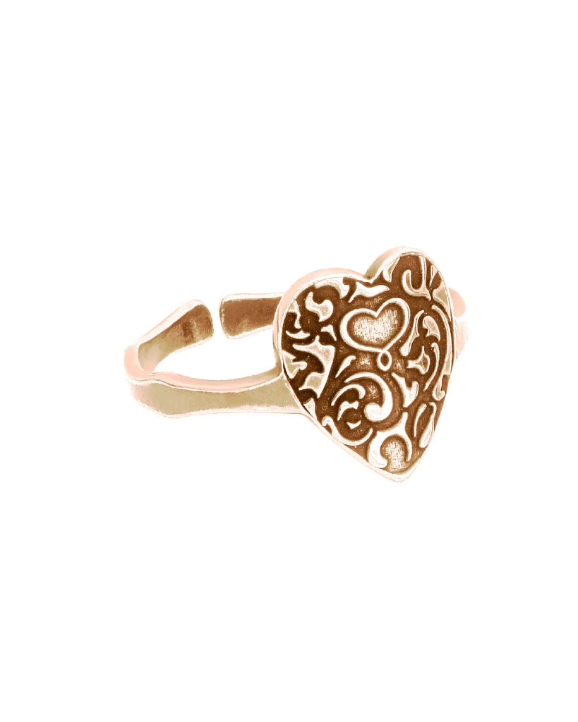 Anello rosato cuore piccolo in rilievo - ANVITR110