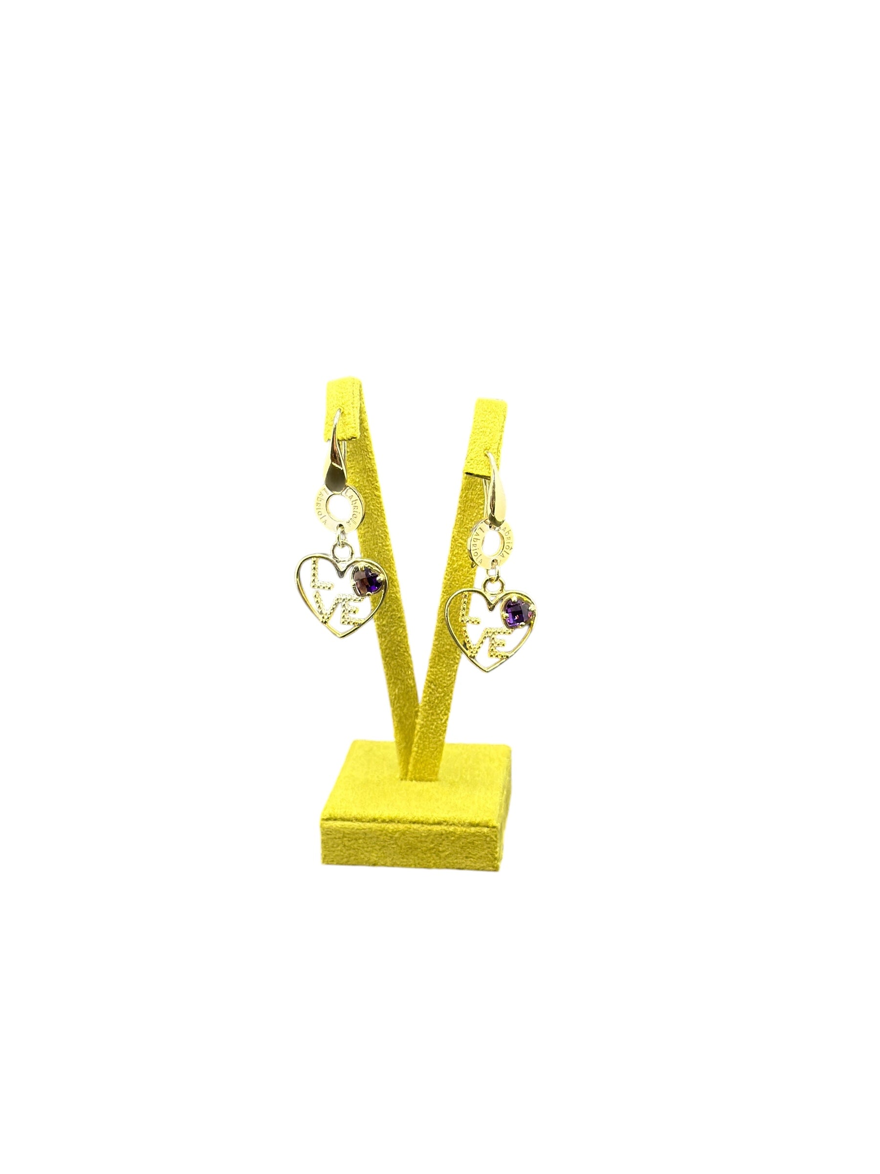 Labriola Tropfenohrringe aus Silber und weißer Emaille, mit LOVE-Anhänger – AG1032/B