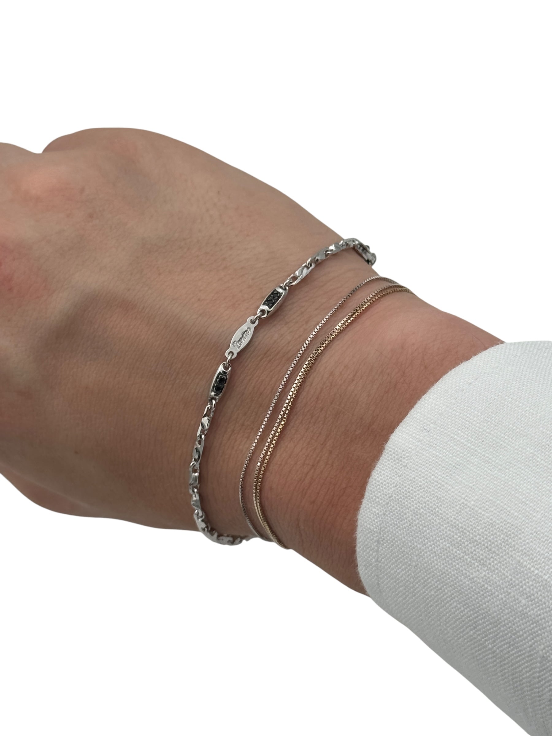 Bracciale Zancan in Argento con spinelli neri – ESB165