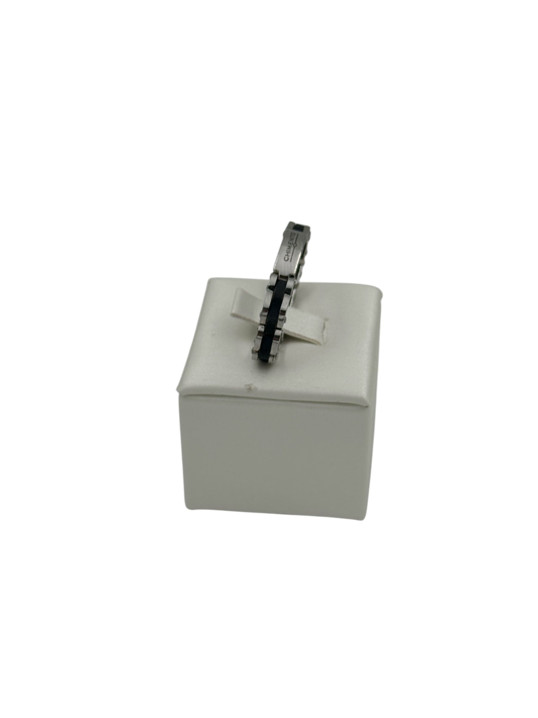 Anello Chimento da uomo in acciaio con resina nera - 82117801