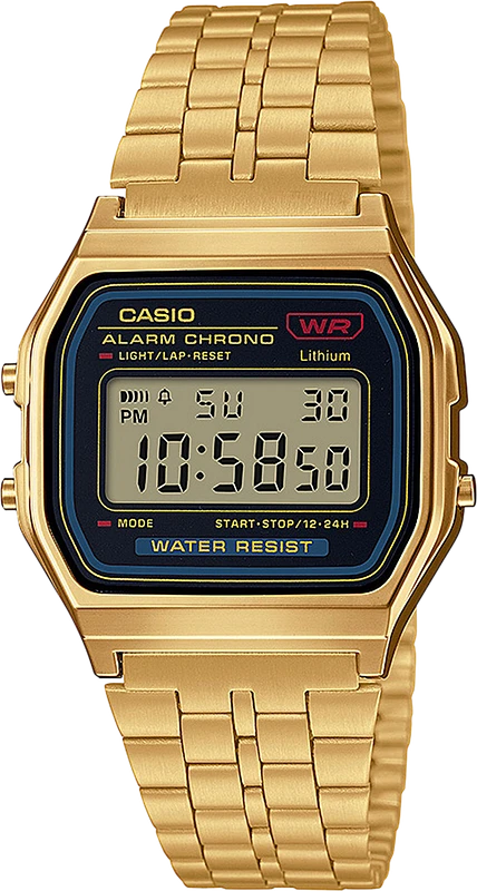 Orologio Casio collezione Vintage Iconic, unisex, total gold analogico-digitale, 33mm - A159WGEA-1EF