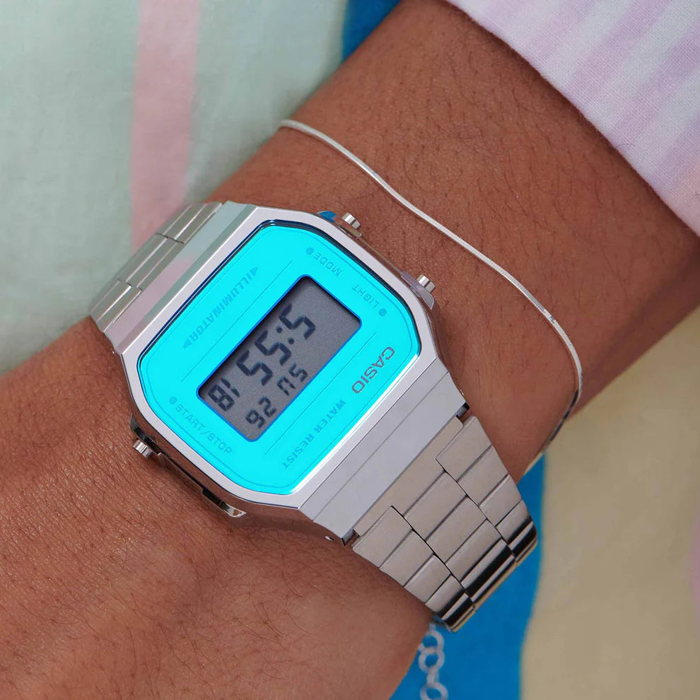 Orologio Digitale Casio collezione Iconic, Genere Unisex, Quadrante blu, 36mm - A168WEM-2EF