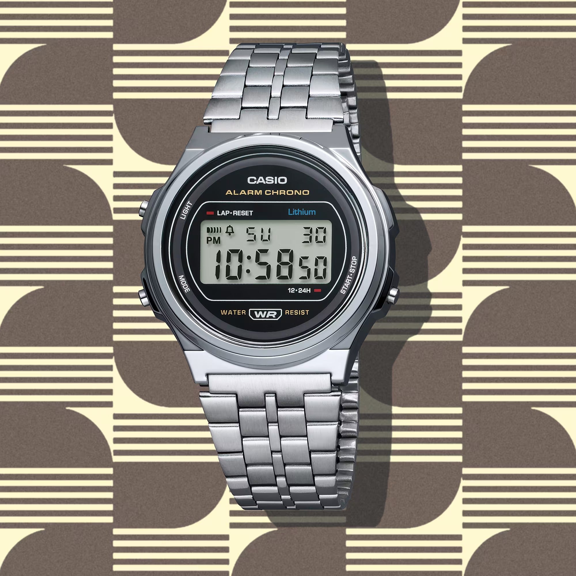 CASIO runde Uhr, UNISEX DIGITAL, 38 MM – A171WE-1AEF
