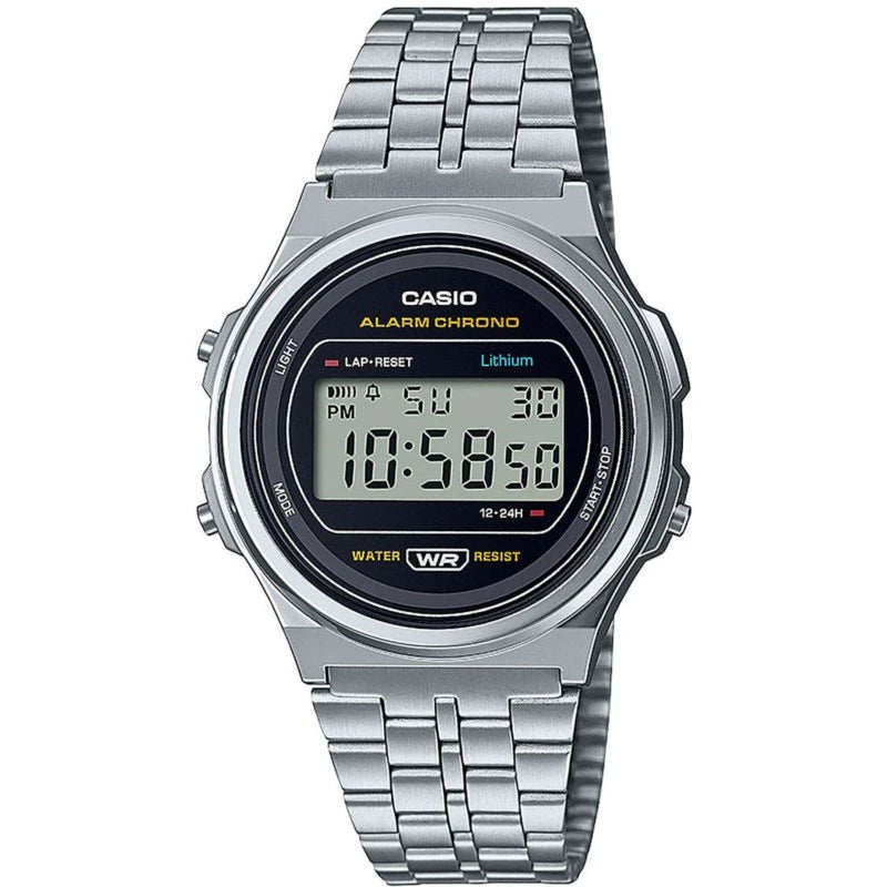 CASIO runde Uhr, UNISEX DIGITAL, 38 MM – A171WE-1AEF