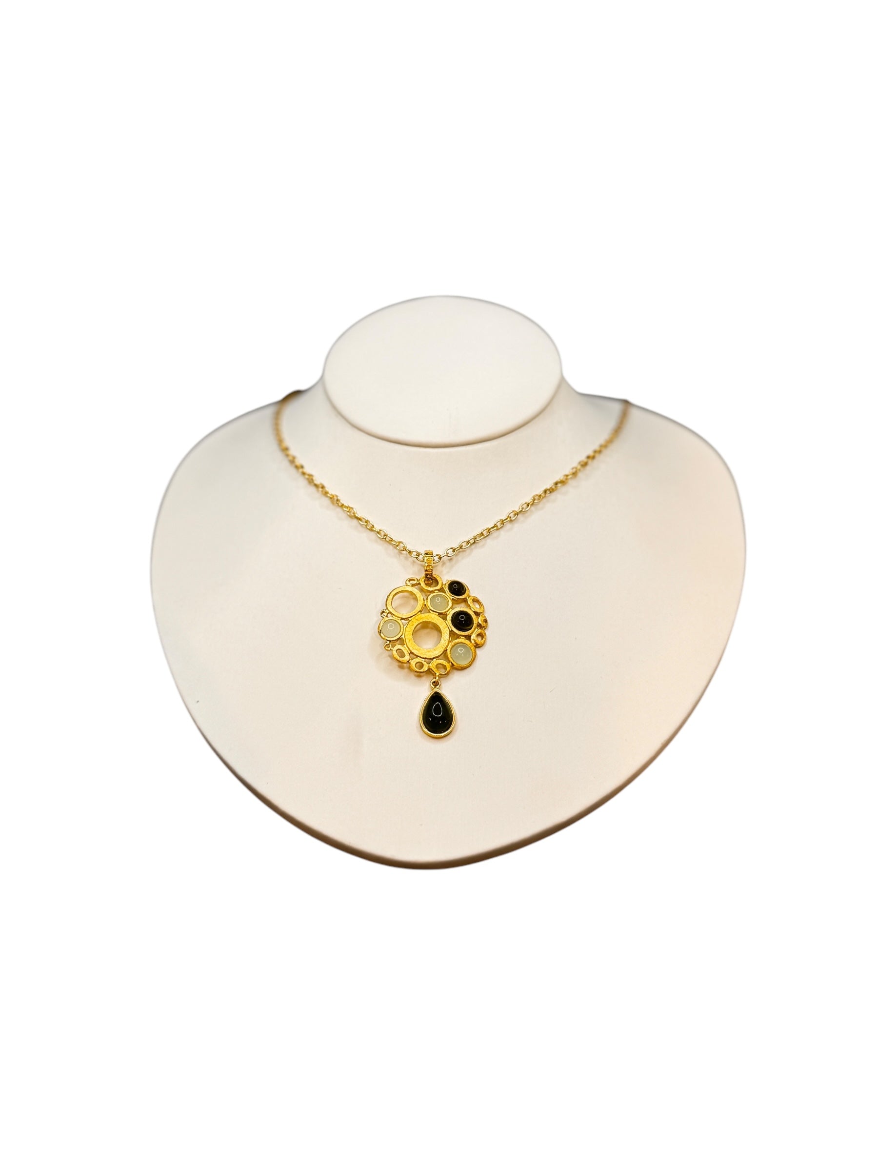 LABRIOLA VERGOLDETE SILBERKETTE MIT GRÜNEN PERIDOT-STEINEN - AG11215