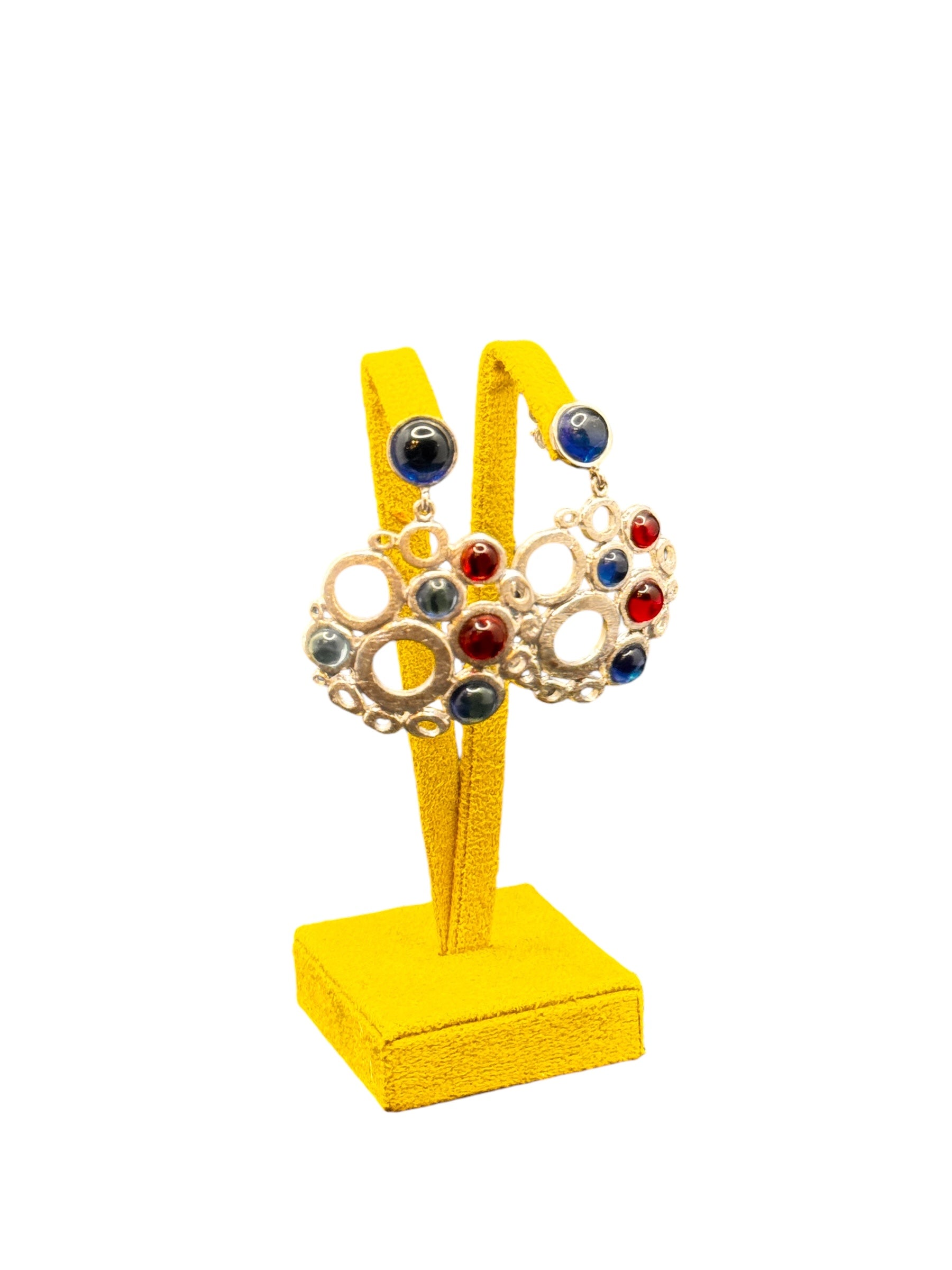 Labriola Tropfenohrringe in Silber mit rotem und blauem Spinellquarz - AG1124BS