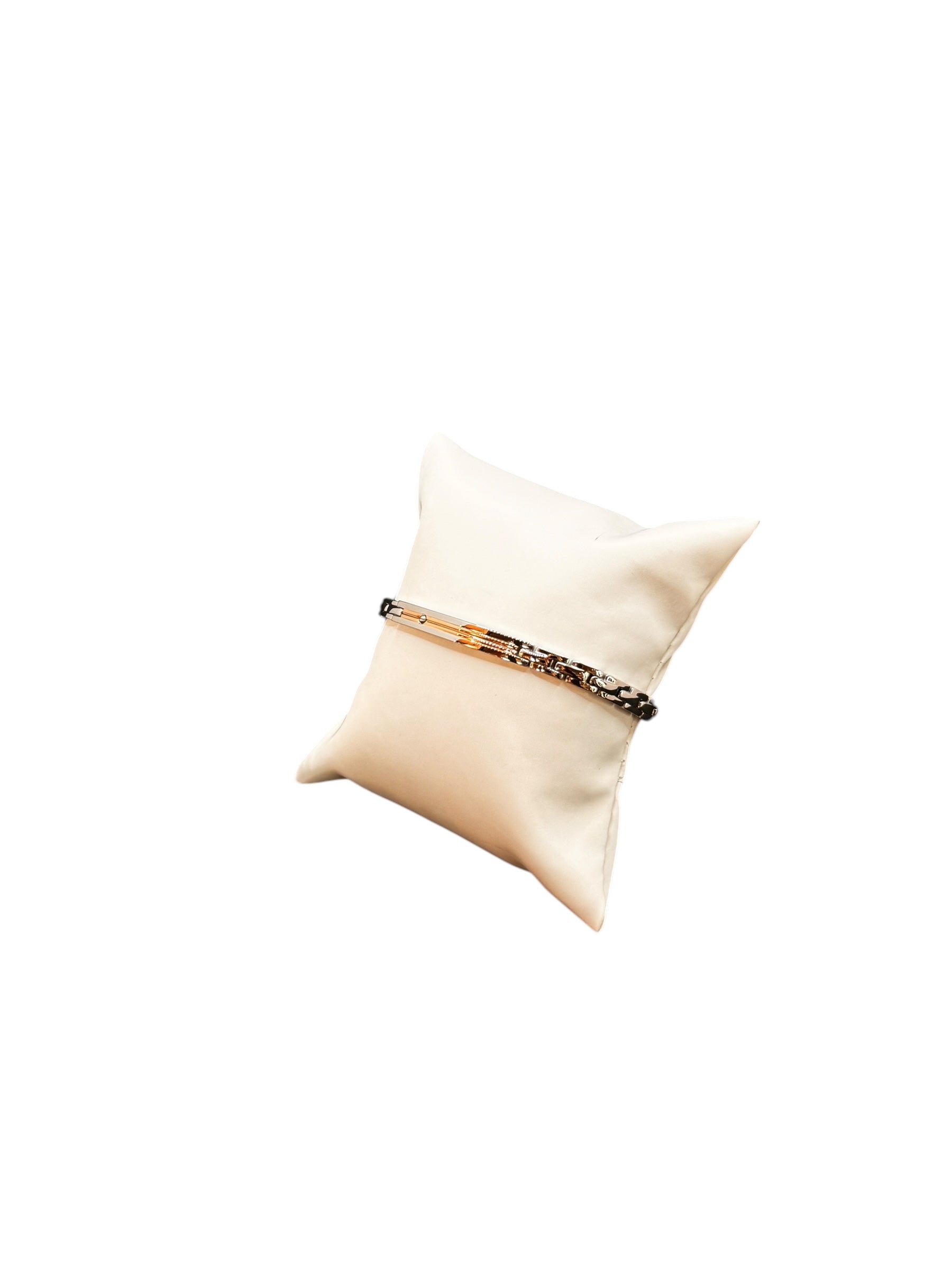 Zancan-Armband für Herren aus Stahl mit zentraler Plakette aus Roségold und schwarzem Zirkonia – Hi-Teck-Kollektion – EHB216