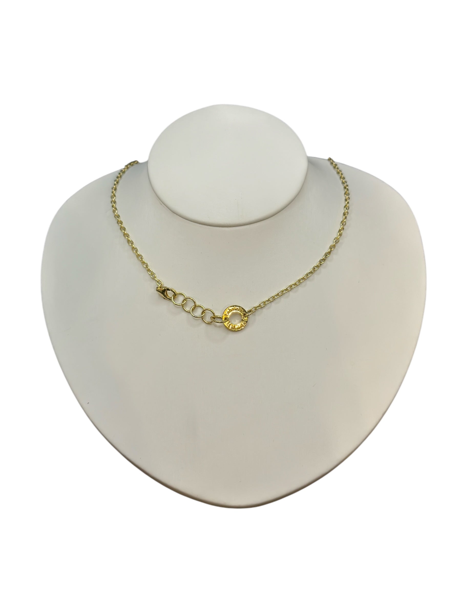 LABRIOLA VERGOLDETE SILBERKETTE MIT GRÜNEN PERIDOT-STEINEN - AG11215