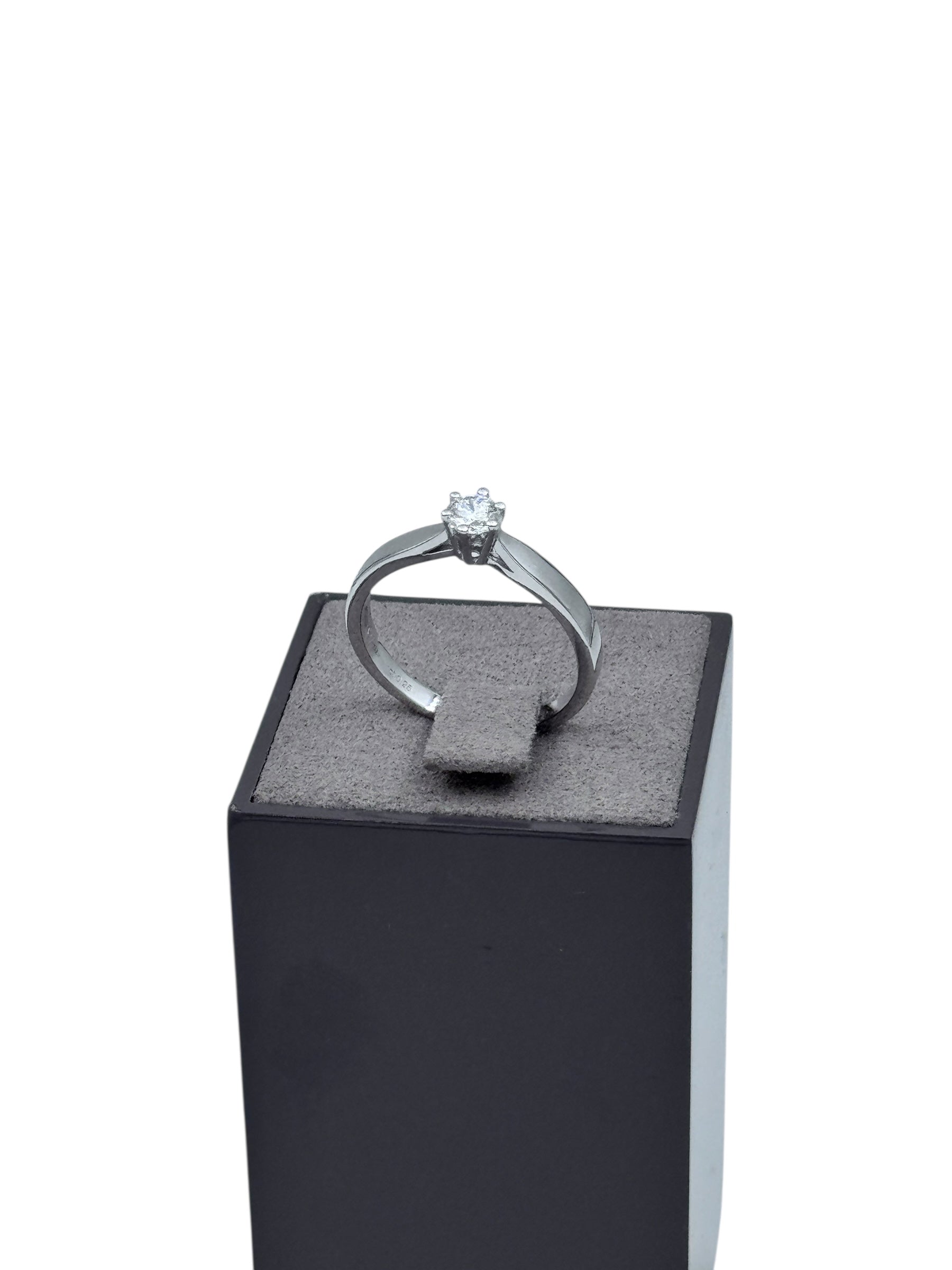 ANELLO SOLITARIO GIORGIO VISCONTI ORO BIANCO 18KT E DIAMANTI, MONTATURA 6 GRIFFE, 0.25CT - AB17101D