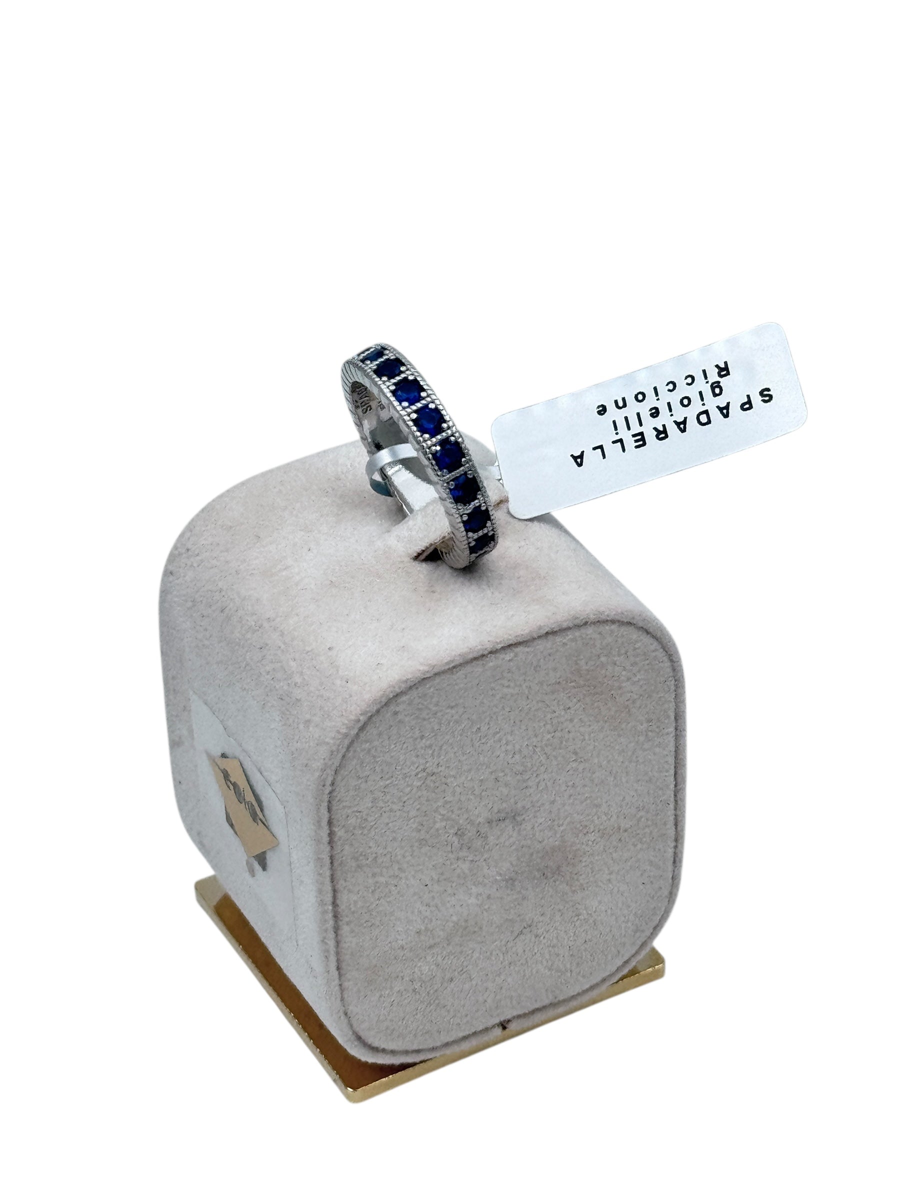 Anello Spadarella in argento, uomo, FEDE CON ZIRCONI BLU - AN729-BLU