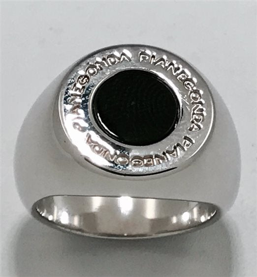 Pianegonda Unisex-Silberring mit schwarzem Onyx – AA010563