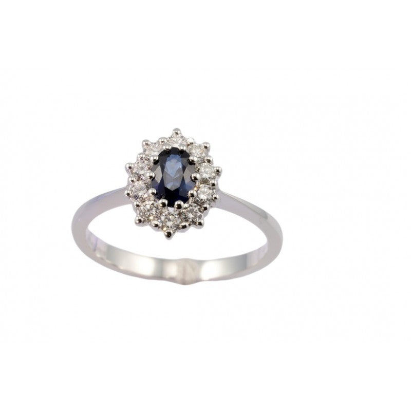 Anello Giorgio Visconti in oro bianco 18kt, diamanti e zaffiro, 0.70ct di zaffiro - AB13092AZ-070