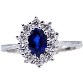 Anello Giorgio Visconti in oro bianco 18kt, diamanti e zaffiro, 0.70ct di zaffiro - AB13092AZ-070