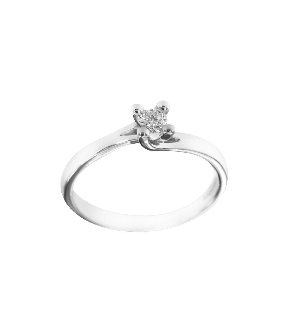 White gold solitaire ring with 0.15ct diamond - AB15554C