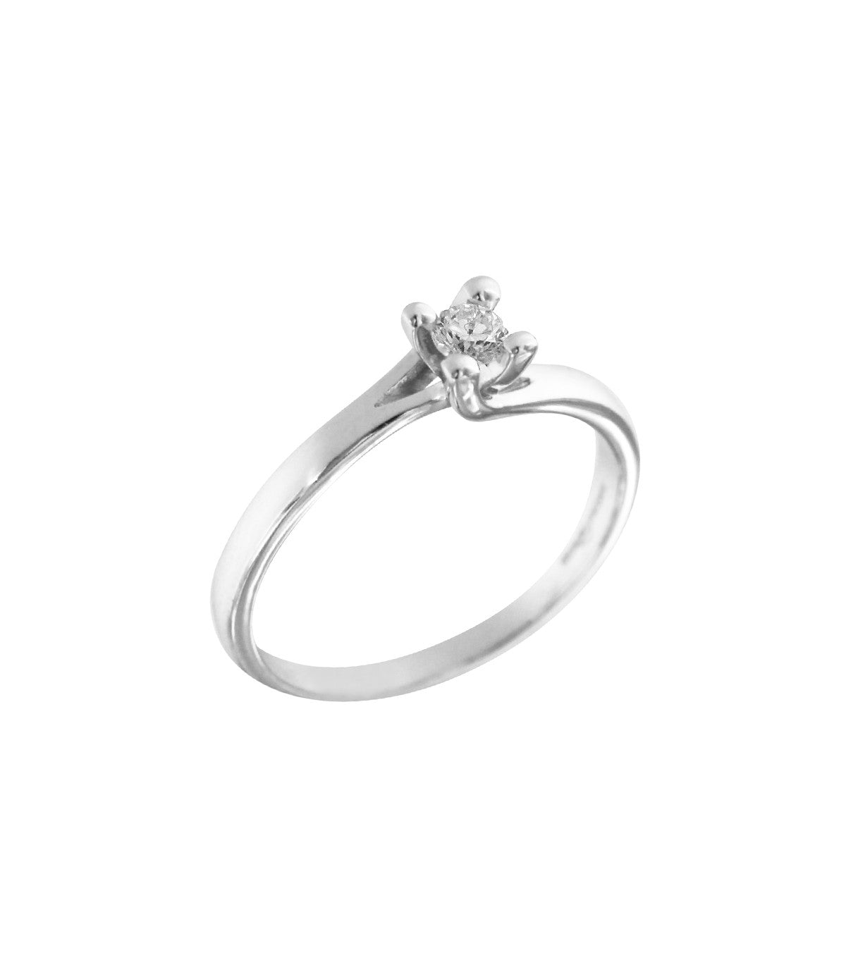 White gold solitaire ring with 0.15ct diamond - AB15554C