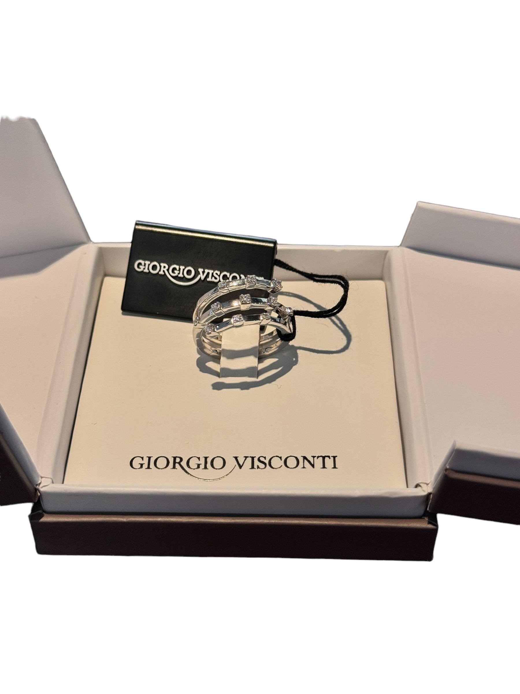 Anello in oro bianco con diamanti a tre fasce, 0,14ct - AB16244