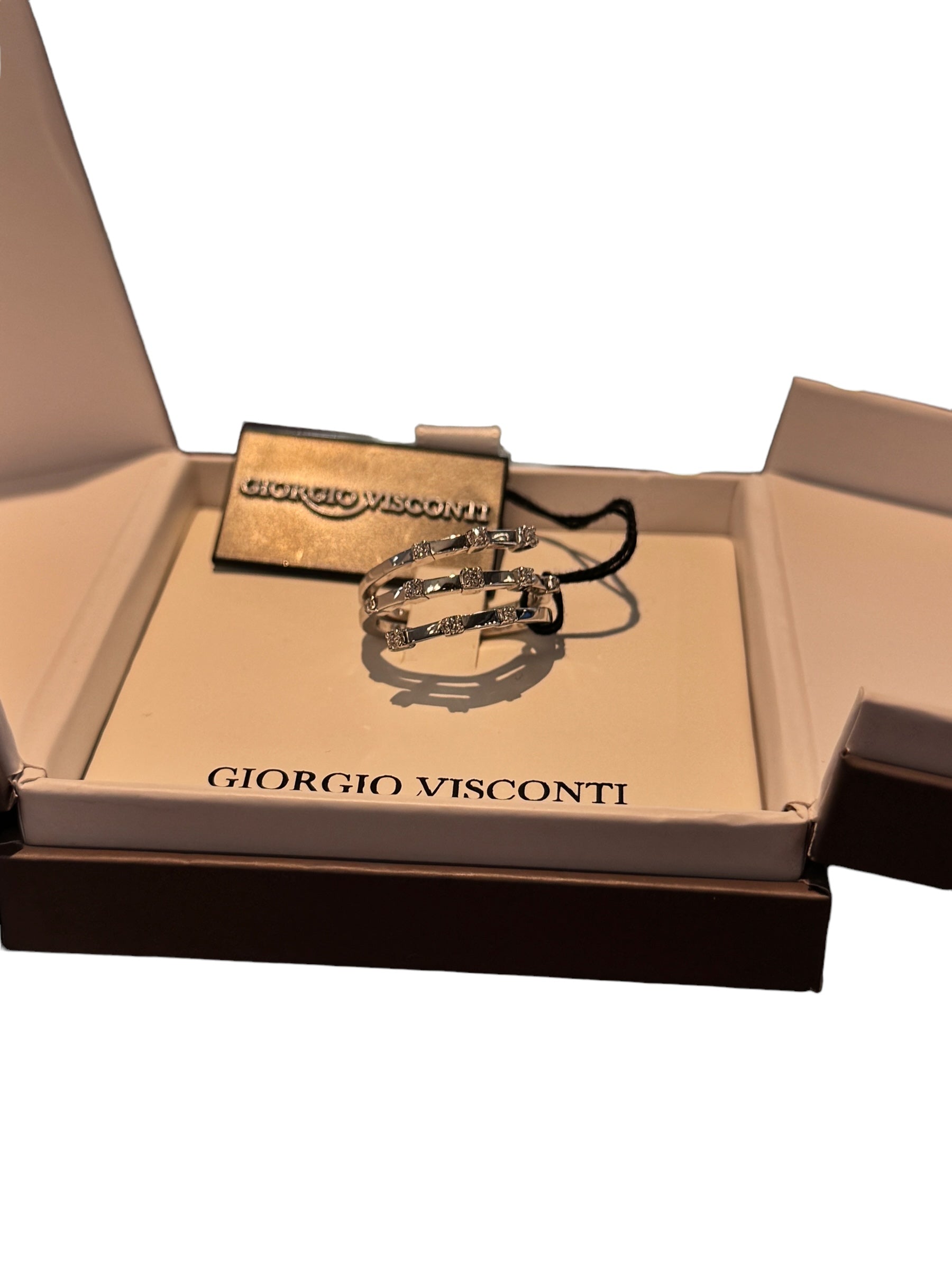 Anello in oro bianco con diamanti a tre fasce, 0,14ct - AB16244