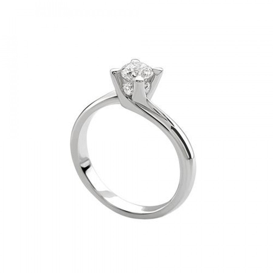 Giorgio Visconti Solitärring aus Weißgold mit einem zentralen Diamanten, 0,32 ct – AB16295D