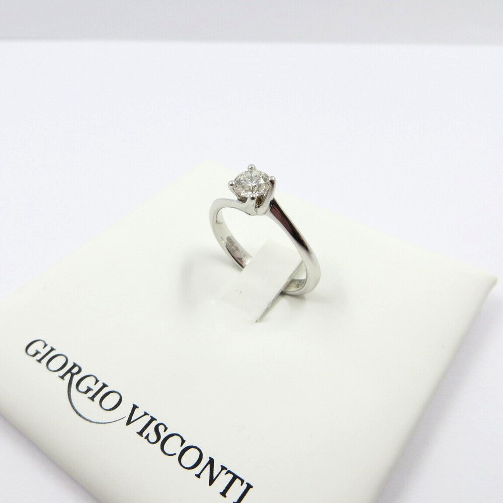 Anello Solitario Giorgio Visconti in oro bianco 18kt e diamante centrale, 0.23ct - AB16604C