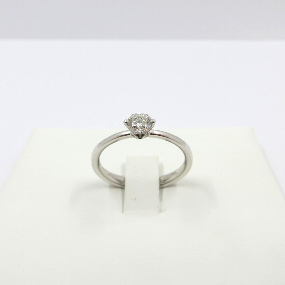 Anello solitario in oro bianco con diamanti, 0.19ct - AB16612D