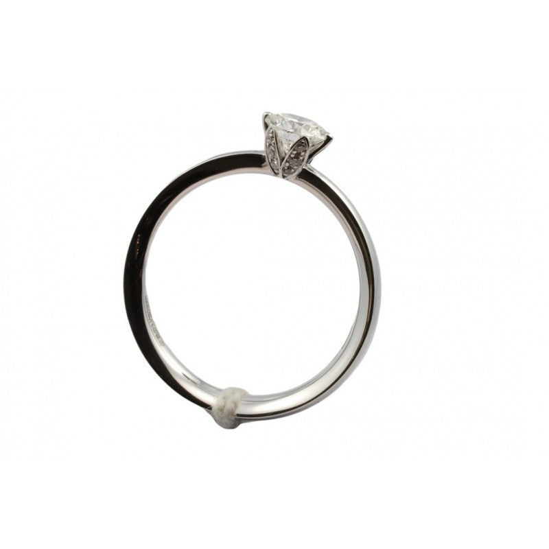 Anello solitario in oro bianco con diamanti, 0.19ct - AB16612D